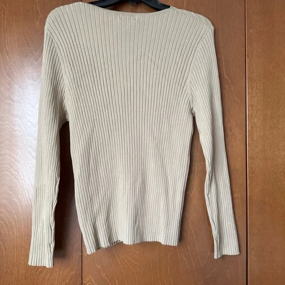 Calvin Klein Women's Tan Ribbed Top NWT Sz L  Taupe - Picture 4 of 7